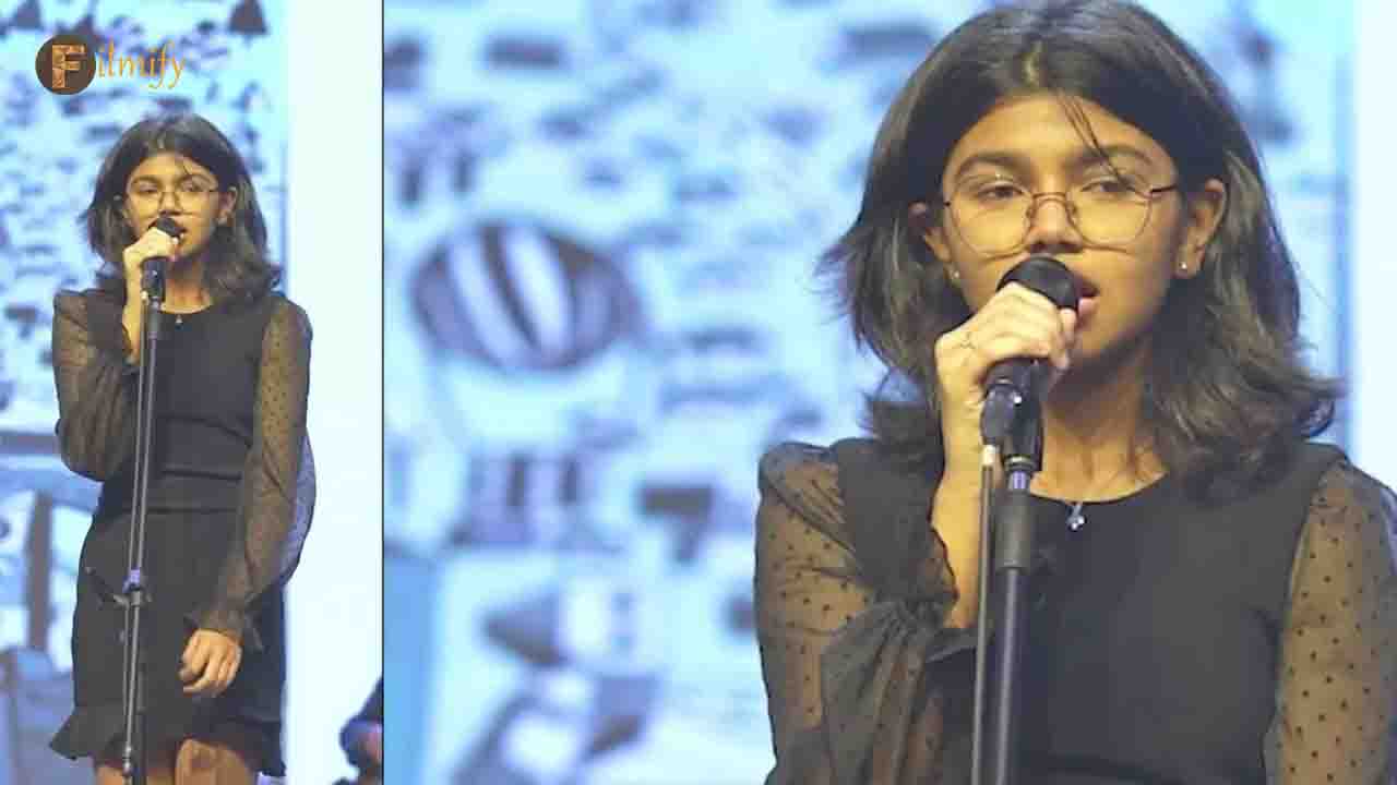 Sukumar's daughter Sukritveni impressed by singing a song