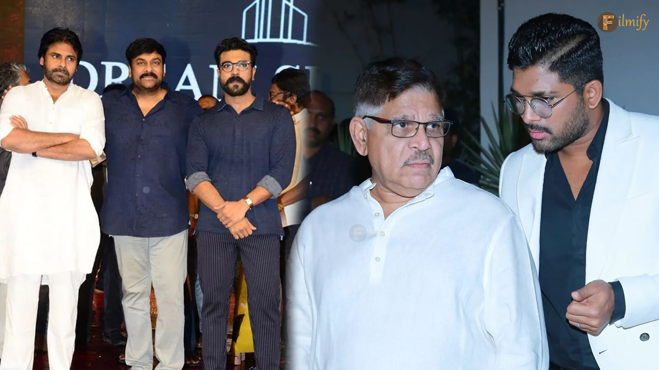 Pawan Kalyan, Chiranjeevi, Ram Charan And Allu Aravind, Allu Arjun