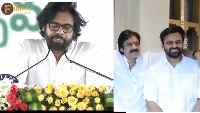 Sai Dharam Tej: I am Pawan Kalyan.. The hero who showed love to his uncle with a post..!