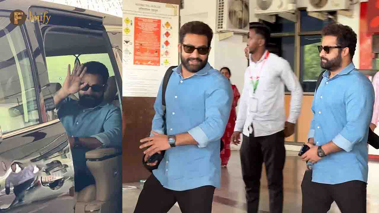 Jr NTR came to Hyderabad after shooting for Devara