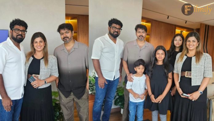 rambha fyamily meets vijay thalapathy photos viral in social media