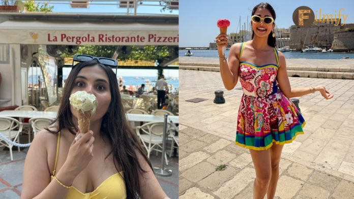 Heroine's stylish photos with ice cream are viral in social media