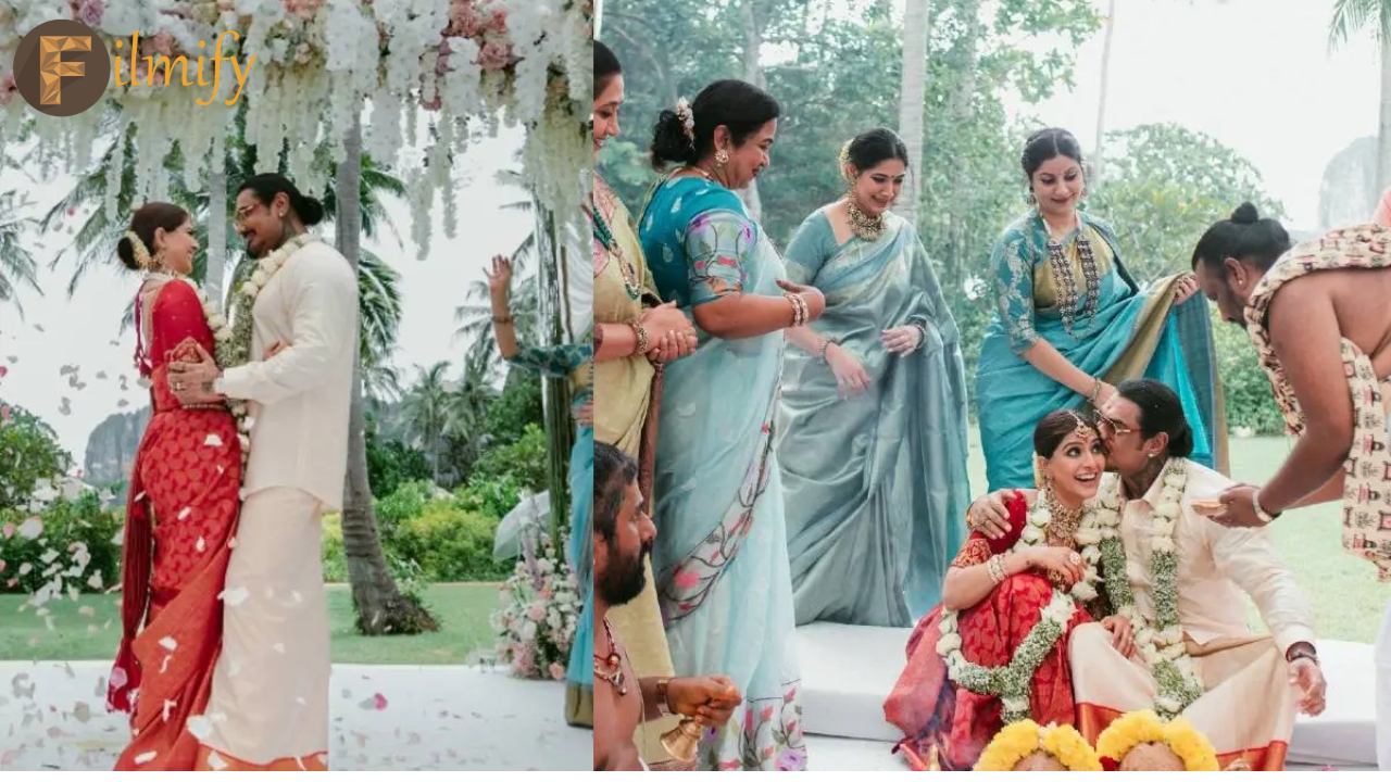 Varalakshmi marriage photo's: Mahalakshmi Varalakshmi in red saree.. wedding photos viral..!