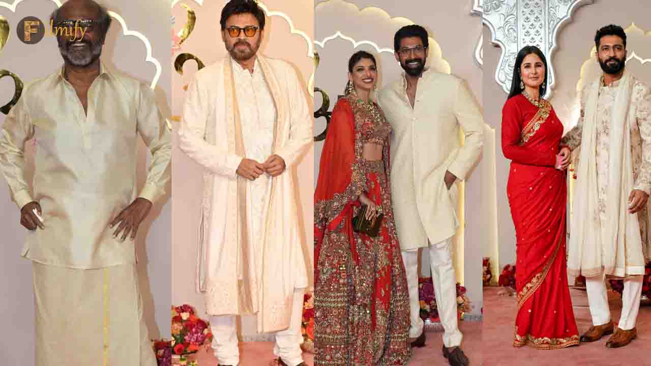 South Indian Stars Ram Charan, Mahesh Babu, Rajinikanth at Anant Radhika Wedding Ceremony