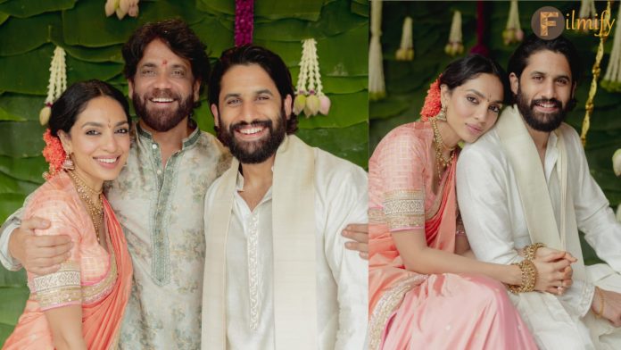 Naga Chaitanya - Sobhita engagement photo is here.. Nagarjuna's emotional post..