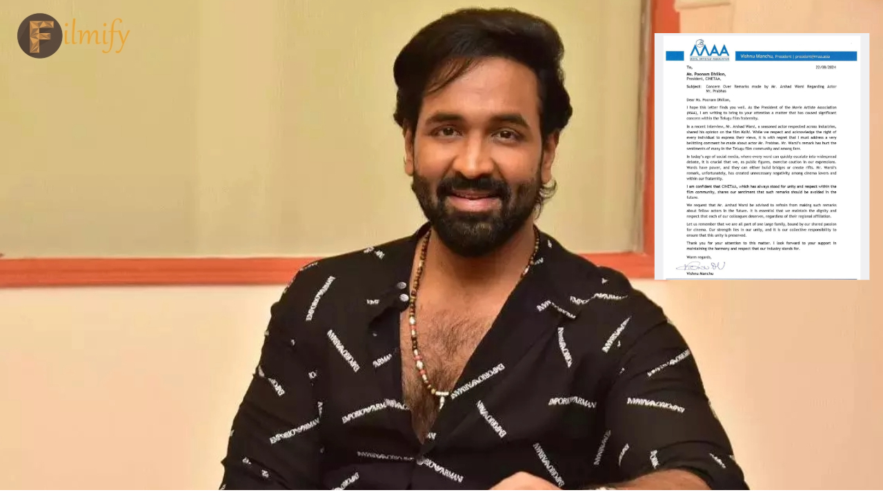 Manchu Vishnu.. Arshad Warsi who crashed his car on Prabhas.. Harsh letter to artist association..!