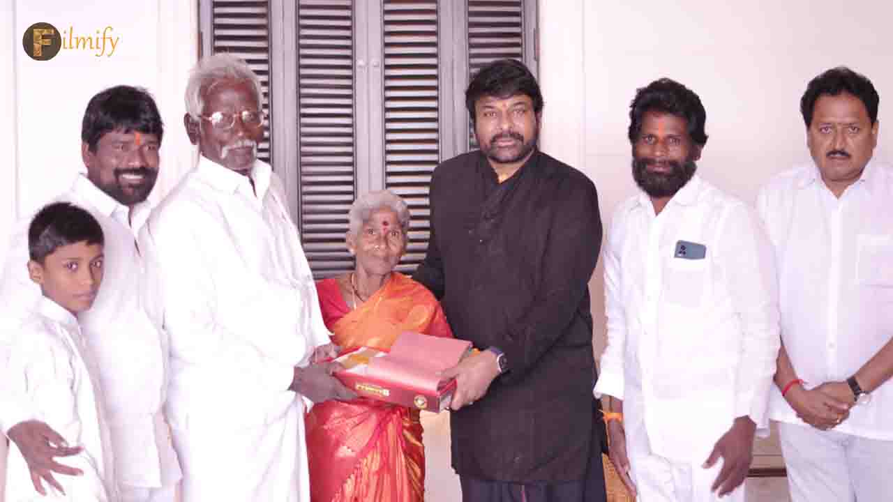 Megastar Chiranjeevi honored his fan Eswariah's family