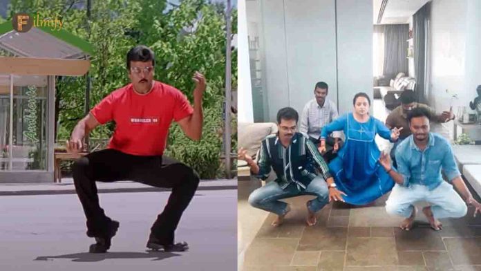 Chiranjeevi's iconic veena step dance by Suma video viral