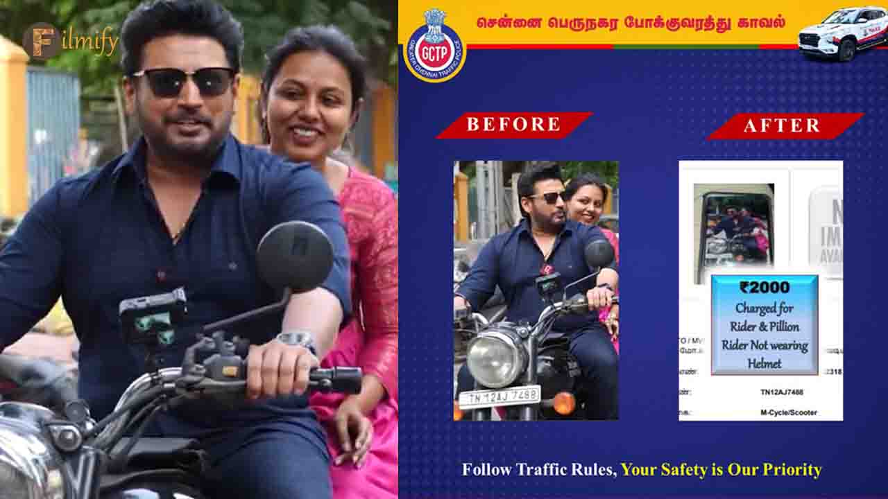 Police fined Kollywood actor Prashanth Rs 2000 for violating traffic rules