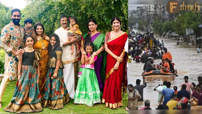 Manchu family did not help the flood victims of Telugu states