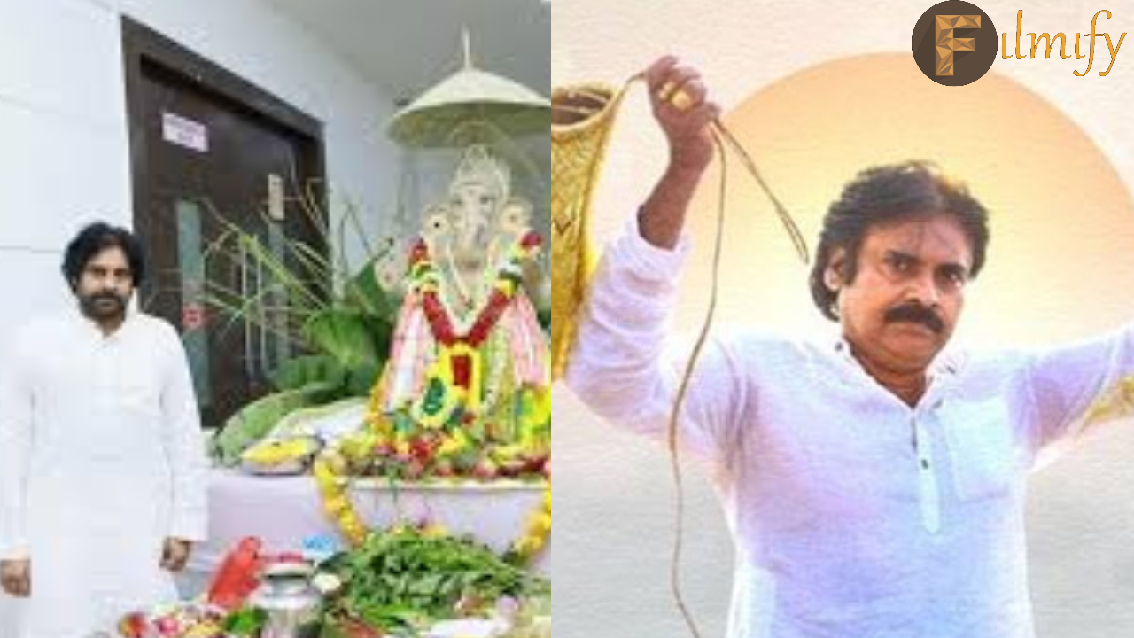 Pawan Kalyan inspired idol for Ganesh chathurthi..