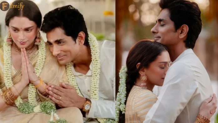 Aditi Rao hydari - Siddharth: Aditi - Siddharth secretly married in a temple .. photos viral..!