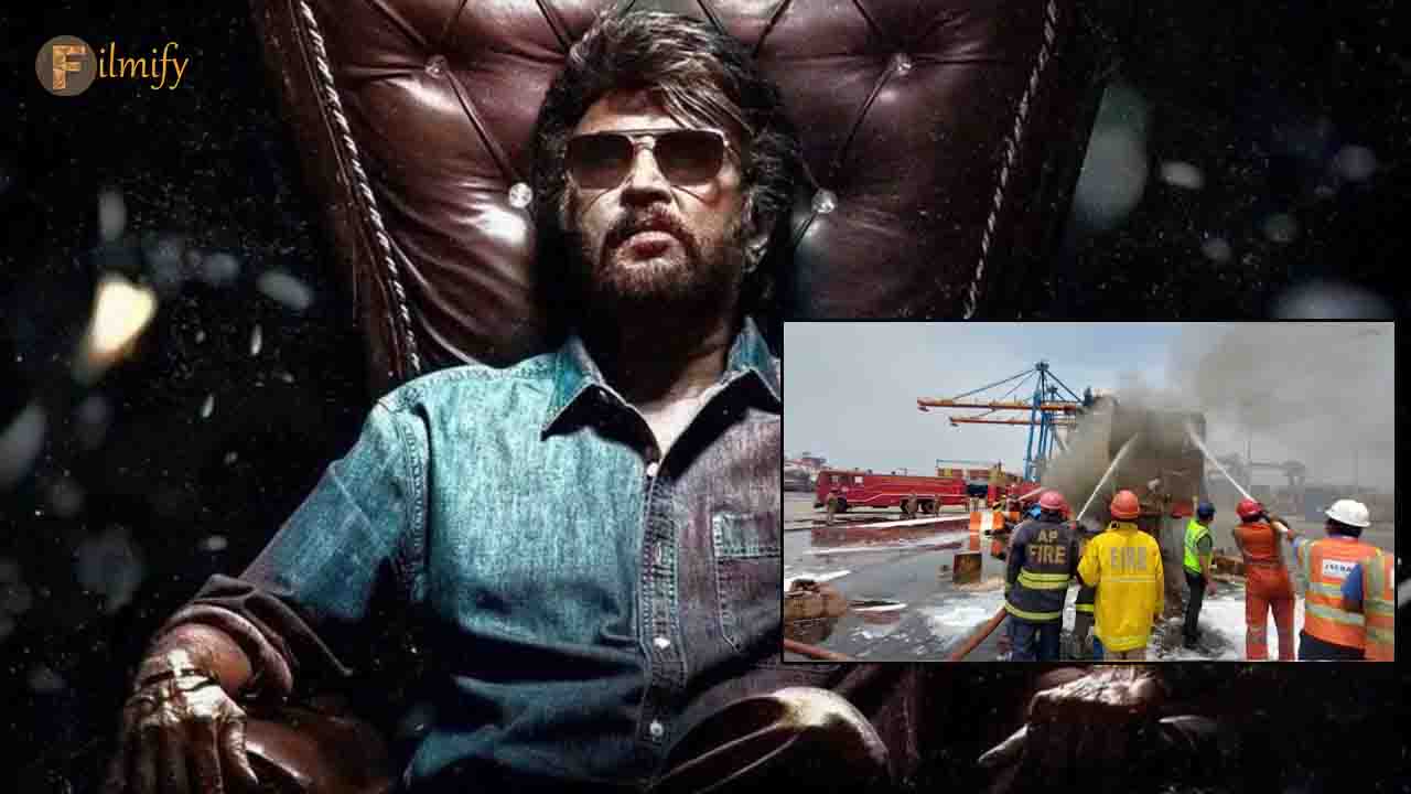 Fire Accident in Rajinikanth Coolie movie shooting 
